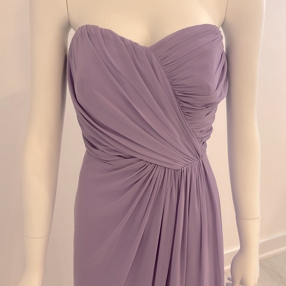 NWT SAMPLE DESSY 2882 size 10 Passion (Violet) Lux Chiffon strapless Pristine - Picture 3 of 6